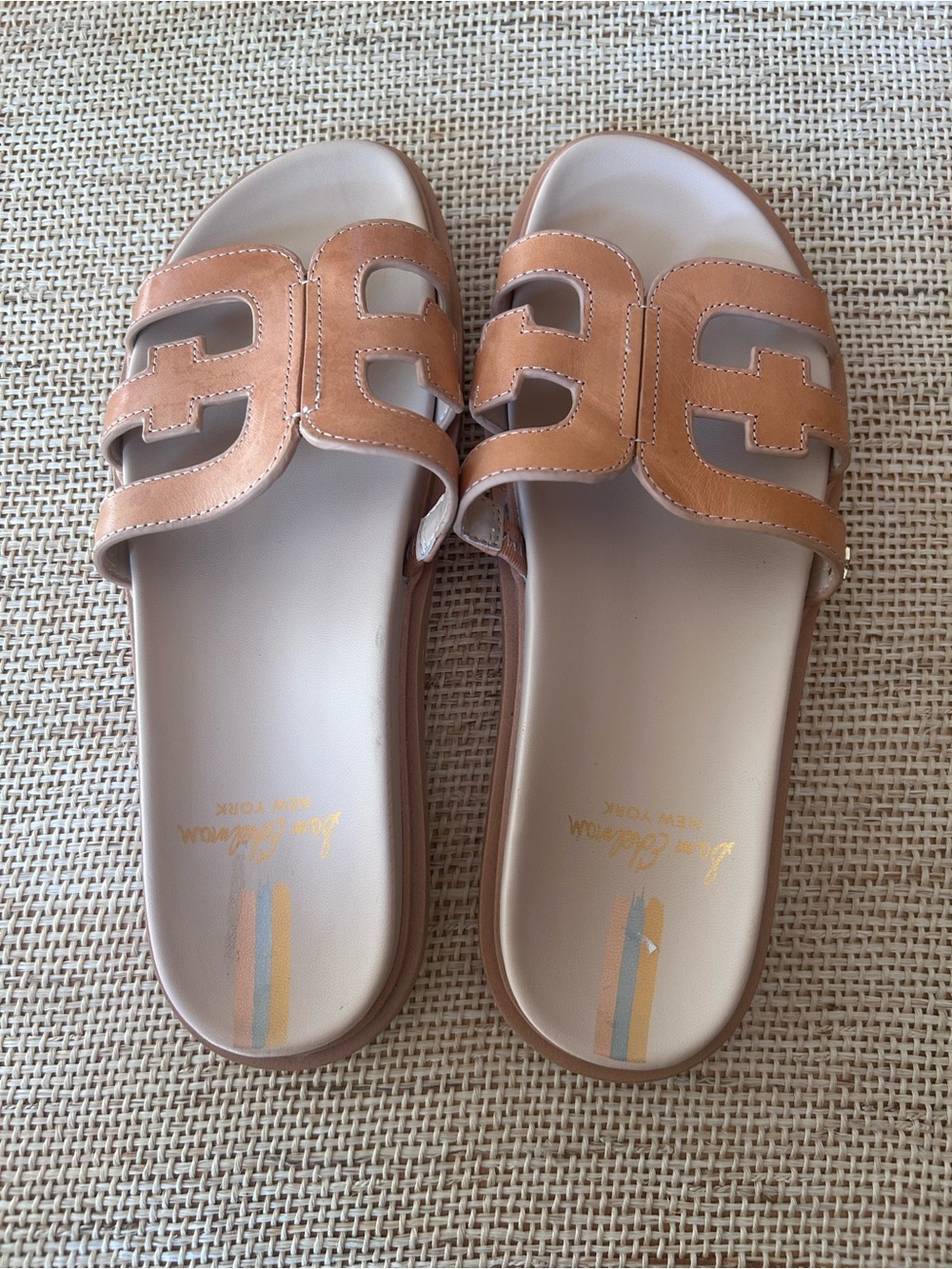 Sam Edelman Valeri Tan Leather Slide Sandal. Size 9